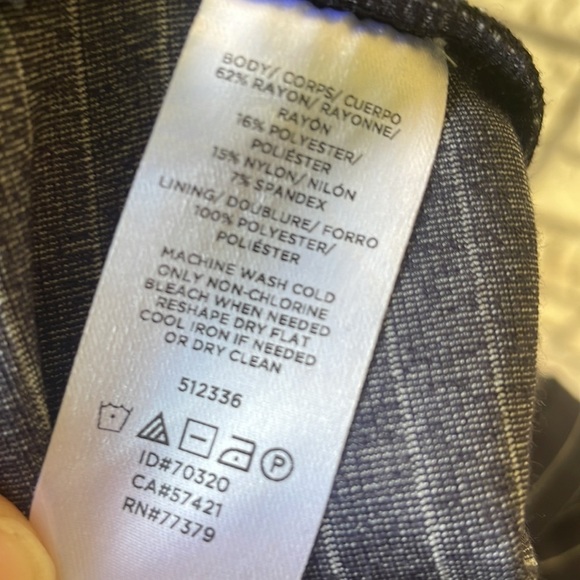 Ann Taylor, black and white pants, striped stretch, career blouse, business - Picture 7 of 9